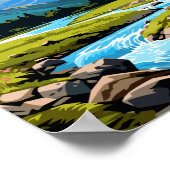 Mount Aspiring vintage reisillustratie Poster (Hoek)