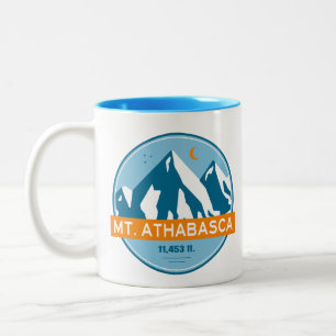 Mount Athabasca sterren maan Tweekleurige Koffiemok