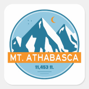 Mount Athabasca sterren maan Vierkante Sticker