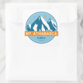 Mount Athabasca sterren maan Vierkante Sticker (Tas)