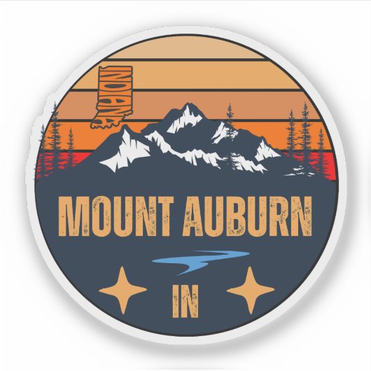 Mount Auburn, Indiana Sticker (Voorkant)