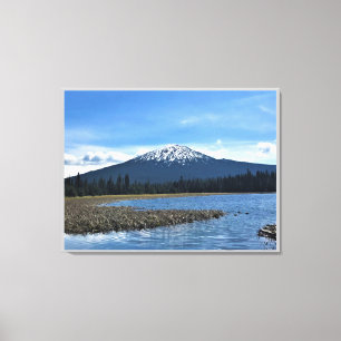 Mount Bachelor bij Hosmer Lake, OR Canvas Afdruk