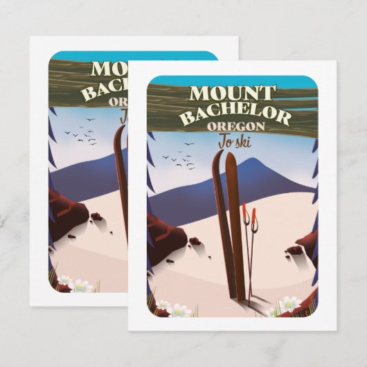 Mount Bachelor Oregon Ski reisposter (Voorkant / Achterkant)