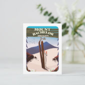 Mount Bachelor Oregon Ski-reisposter Briefkaart (Staand voorkant)