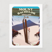 Mount Bachelor Oregon Ski-reisposter Briefkaart (Voorkant)