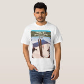 Mount Bachelor Oregon ski reisposter T-shirt (Voorkant volledig)