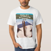 Mount Bachelor Oregon ski reisposter T-shirt (Voorkant)