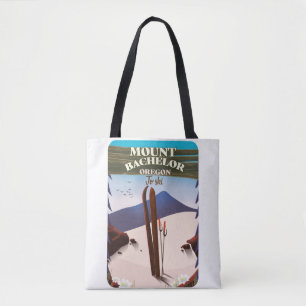 Mount Bachelor Oregon Ski reisposter Twee-Tone C Tote Bag