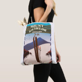 Mount Bachelor Oregon Ski reisposter Twee-Tone C Tote Bag (Dichtbij)