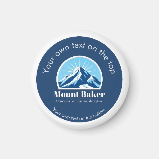 Mount Baker Cascade Washington skioord Magneet (Voorkant)