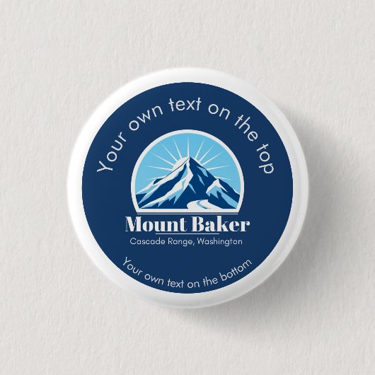 Mount Baker Cascade Washington skioord Ronde Button 3,2 Cm (Voorkant)