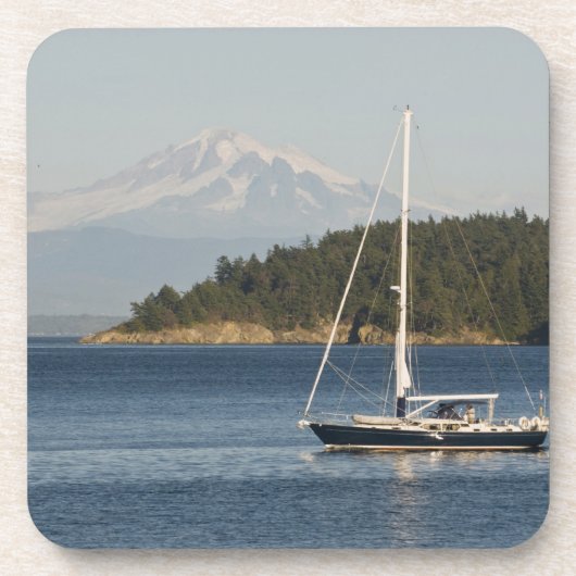 Mount Baker domineert landschap Bier Onderzetter (Voorkant)