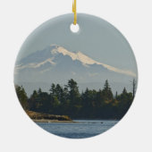 Mount Baker domineert landschap Keramisch Ornament (Achterkant)