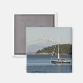 Mount Baker domineert landschap Magneet (Voorkant / Achterkant)
