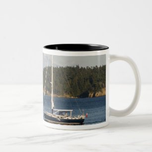 Mount Baker domineert landschap Tweekleurige Koffiemok