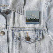 Mount Baker domineert landschap Vierkante Button 5,1 Cm (In situ)