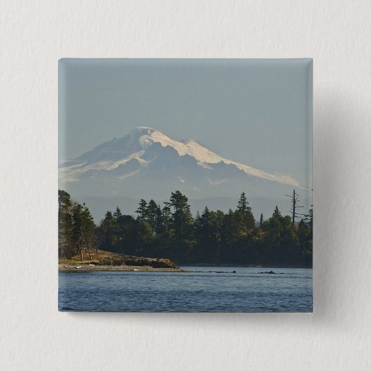 Mount Baker domineert landschap Vierkante Button 5,1 Cm (Voorkant)