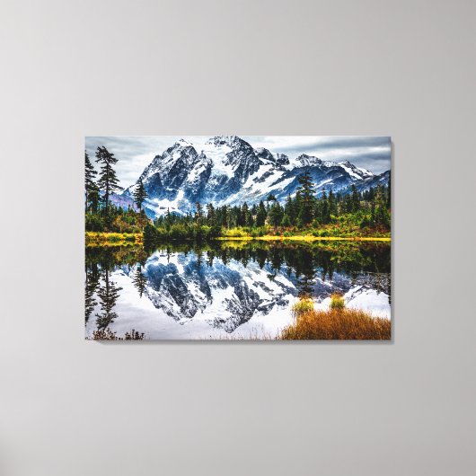 Mount Baker gereflecteerd Canvas Afdruk (Voorkant)