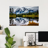 Mount Baker gereflecteerd Poster (Thuiskantoor)