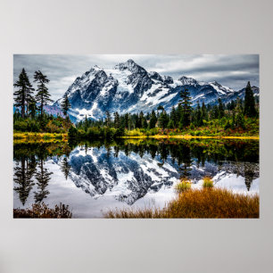 Mount Baker gereflecteerd Poster