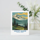 Mount Baker National Forest illustratie retro Aes Briefkaart (Staand voorkant)
