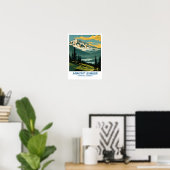 Mount Baker National Forest illustratie retro Aes Poster (Thuiskantoor)