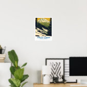 Mount Baker National Forest illustratie retro Cla Poster (Thuiskantoor)