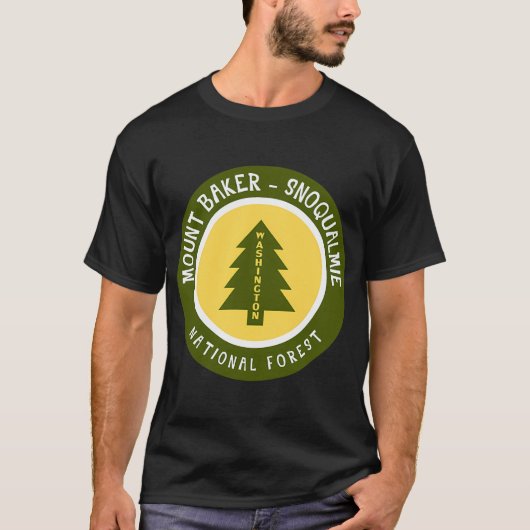 Mount Baker-Snoqualmie Nationaal Bos Washington T-shirt (Voorkant)