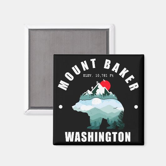 Mount Baker Washington Beer Bergen Ski Magneet (Voorkant / Achterkant)