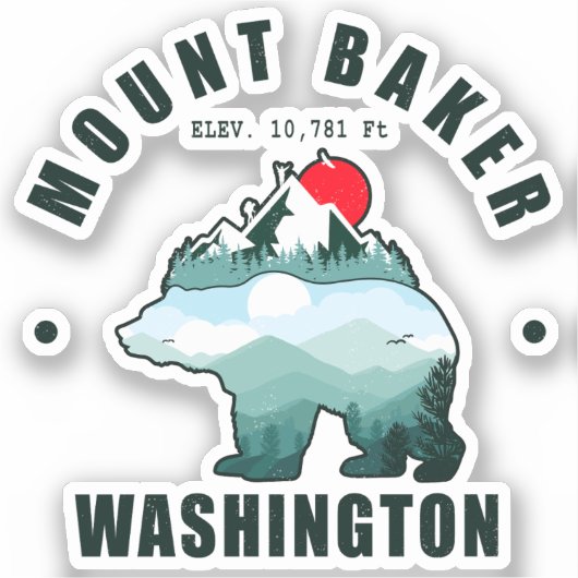 Mount Baker Washington Beer Bergen Ski Sticker (Voorkant)