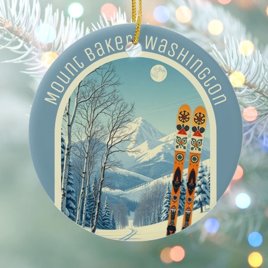 Mount Baker Washington Cascades ski-souvenir Keramisch Ornament