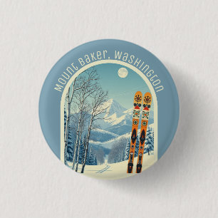 Mount Baker Washington Cascades ski-souvenir Ronde Button 3,2 Cm