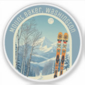 Mount Baker Washington Cascades ski-souvenir Sticker (Voorkant)