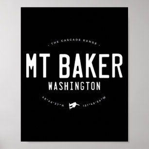 Mount Baker Washington Graphic Distressed Poster