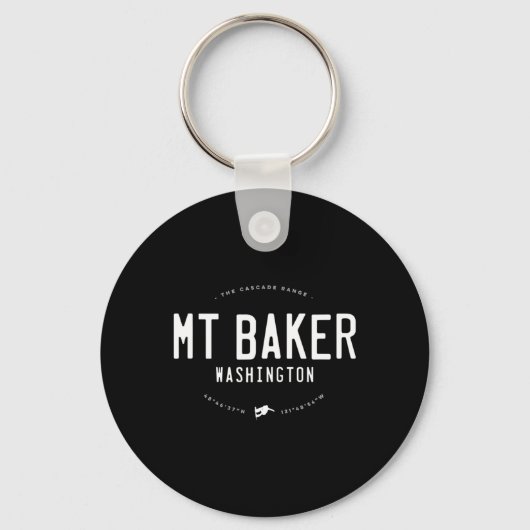 Mount Baker Washington Graphic Distressed  Sleutelhanger (Voorkant)