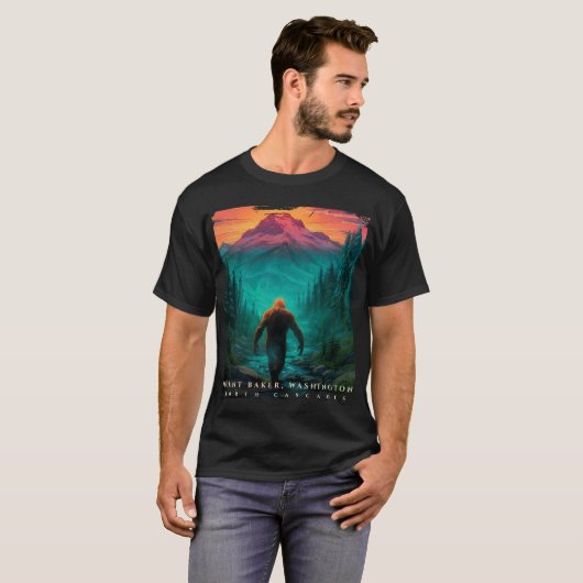 Mount Baker Washington Sasquatch Scenische T-shirt (Voorkant volledig)