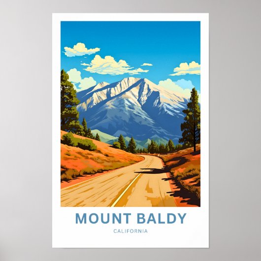 Mount Baldy California Travel Print (Voorkant)