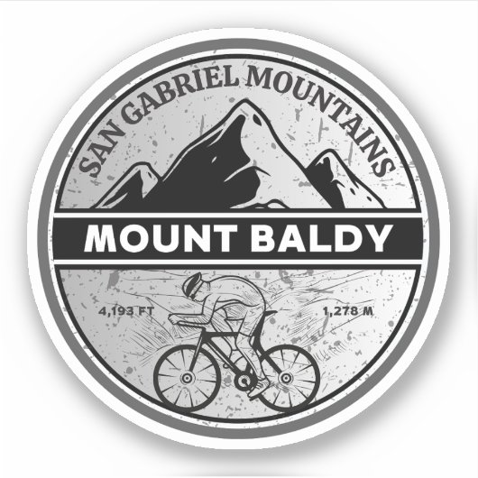 mount baldy fietsen, montana alpiene bergpas sticker (Voorkant)