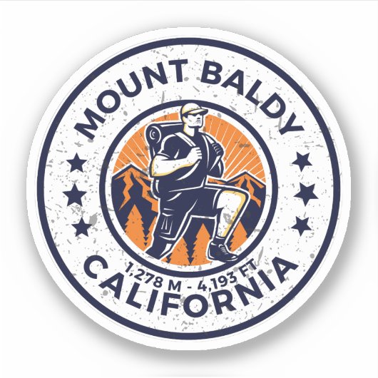 mount baldy Hiking, montana alpine pass Sticker (Voorkant)