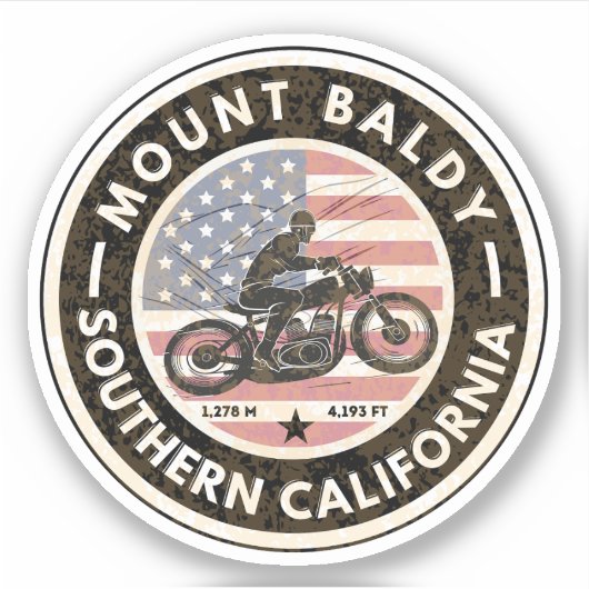 Mount Baldy motorfiets, Montana alpien pas Sticker (Voorkant)
