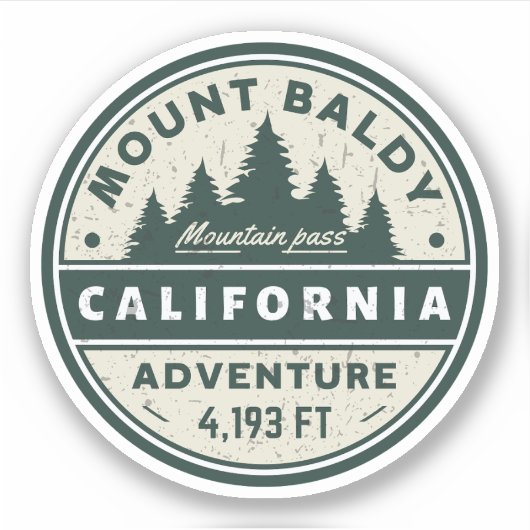 Mount Baldy Wandelen, Montana Alpine Pass Sticker (Voorkant)