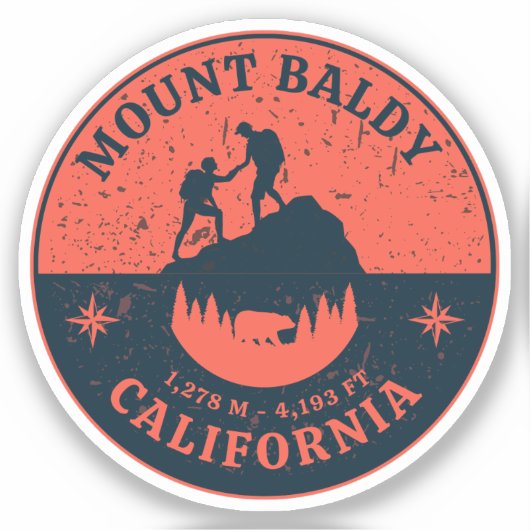Mount Baldy Wandelen, Montana Alpine Pass Sticker (Voorkant)