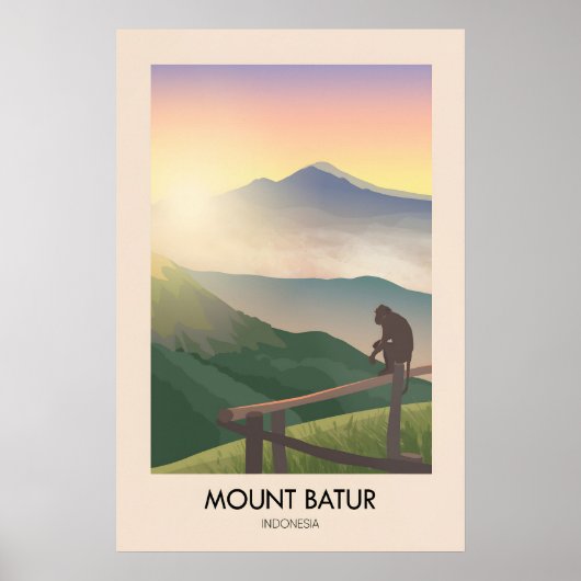 Mount Batur Bali Reisposter Poster (Voorkant)