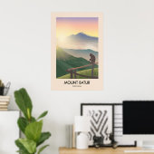 Mount Batur Bali Reisposter Poster (Thuiskantoor)
