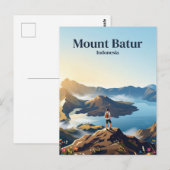 Mount Batur Indonesië Briefkaart (Voorkant / Achterkant)