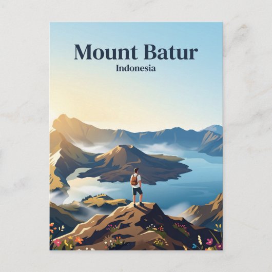 Mount Batur Indonesië Briefkaart (Voorkant)