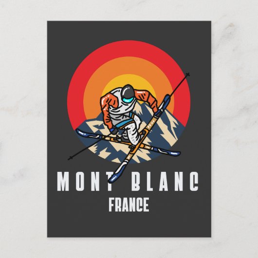 Mount Blanc Ski Frankrijk Briefkaart (Voorkant)