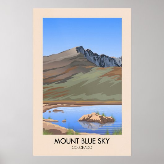 Mount Blue Sky Colorado USA Reisposter Poster (Voorkant)