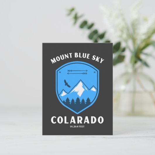 Mount blue sky formeel Mount Evans Briefkaart (Staand voorkant)