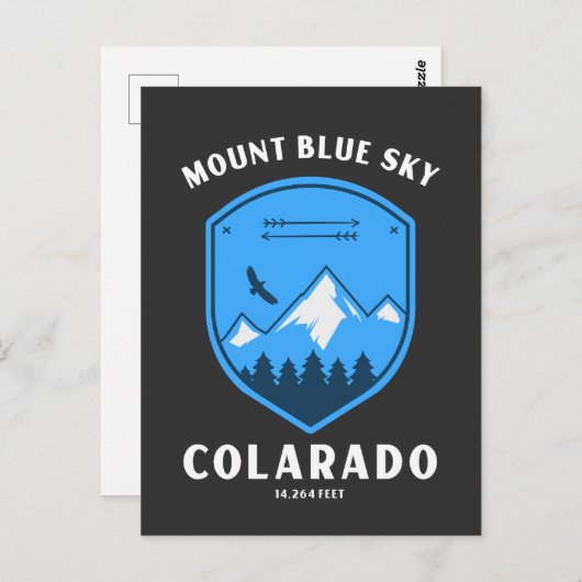 Mount blue sky formeel Mount Evans Briefkaart (Voorkant / Achterkant)